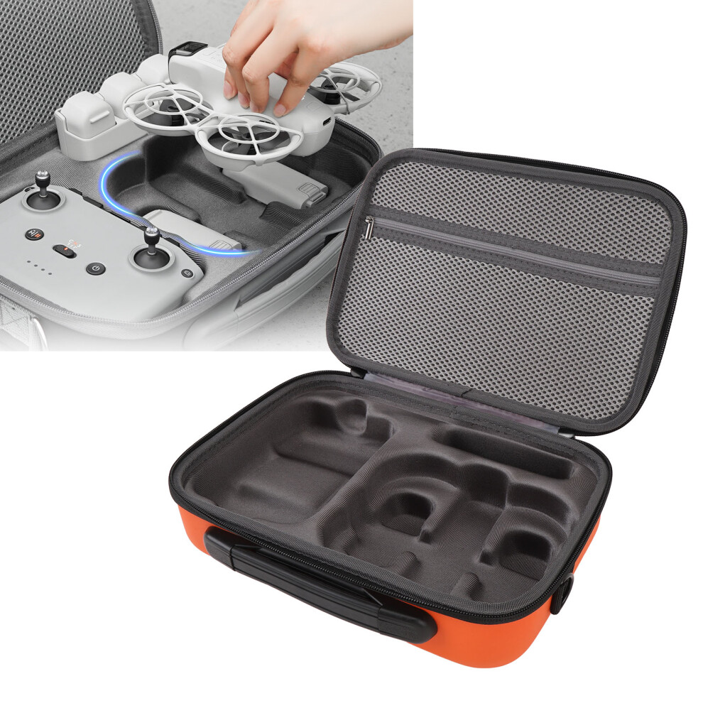 Drone Storage Bag Pu Carrying Case With Shoulder Strap For Neo Drone And Accessories Orange 8751296740683