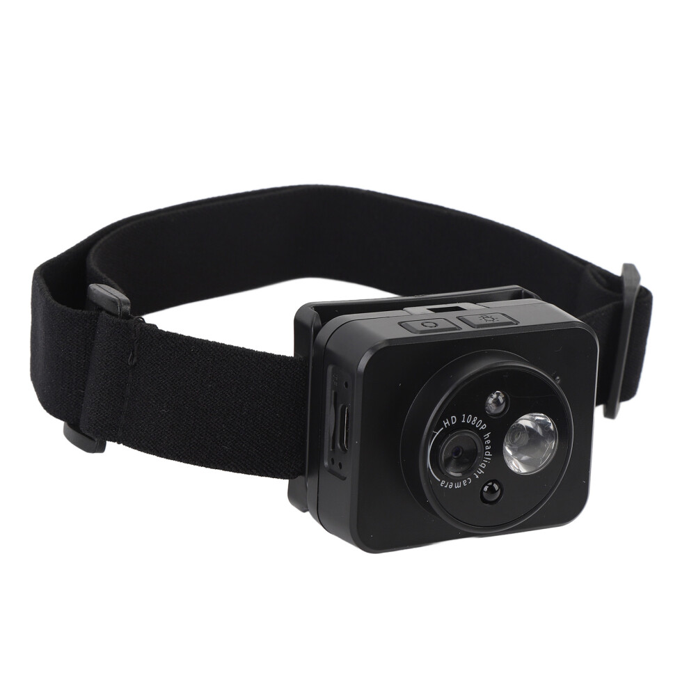 Head Mounted Action Camera 2MP 1080P 45 Degree Adjustable Intelligent Sensing LED Headlamp Head Mounted Wearable Body Video Camera