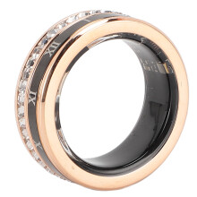 Rhinestones Smart Ring IP68 Water Resistant Sports Monitoring Step Counting BT Smart Ring with Charging Case for Women Men Gold Size 10