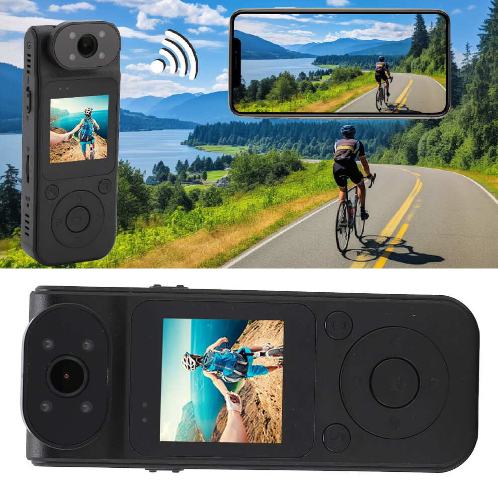 Back Clip Camcorder 2K 1.5 Inch Screen Magnetic Wearable Camera 180 Degree Rotatable Lens Body Worn Cam 9321296758996