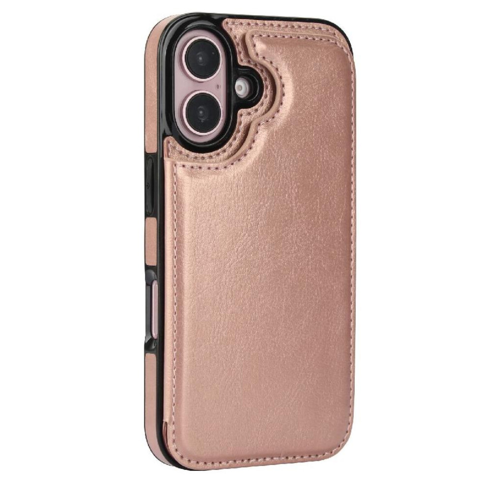 (Pink) Wallet Case For Iphone 16 Card Slots Pu Leather Kickstand With Card Holder Double Magnetic Clasp Pink 764563521128