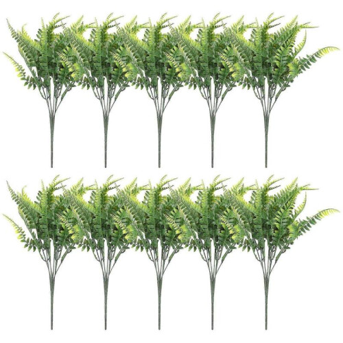 10pcs Artificial Boston Fern Plastic Hanging Greenery Home Decor 1