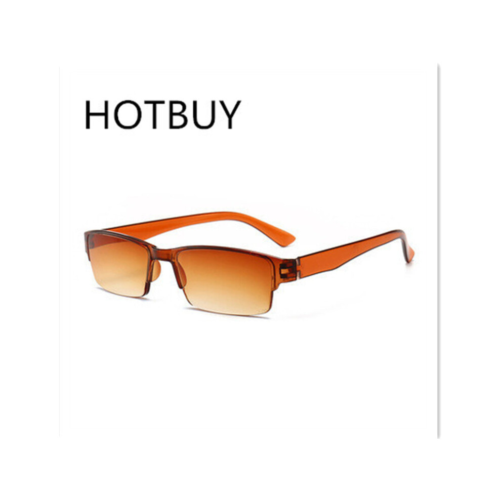 Brown (+2.50, ) 1 Pairs Reading Glasses Half Frame Ultralight Tinted Lens Presbyopia Glasses