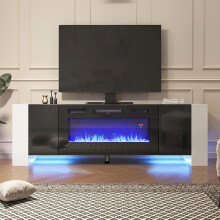 15.8 inch W Modern LED TV Stand with 12 Colour Electric Fireplace