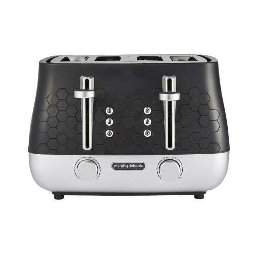 Morphy Richards Morphy Richards Cassini Toaster in Moonless Night Black & Silver