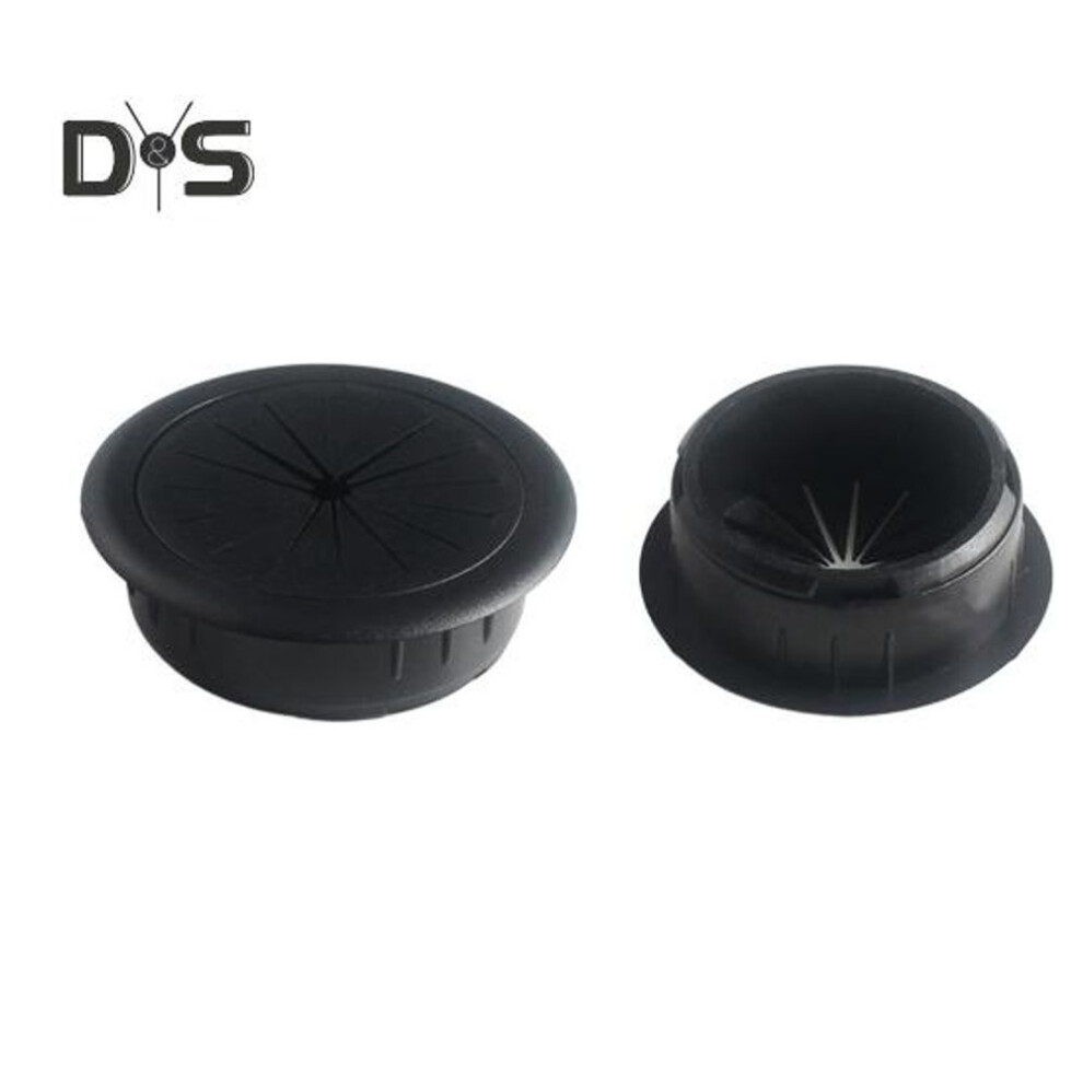 (black, 60mm) Computer Desk Threading Hole Cover Plate Rice-shaped Round Desk Hole Desktop Opening Wire Buckle Cover Plastic Decorative Cover