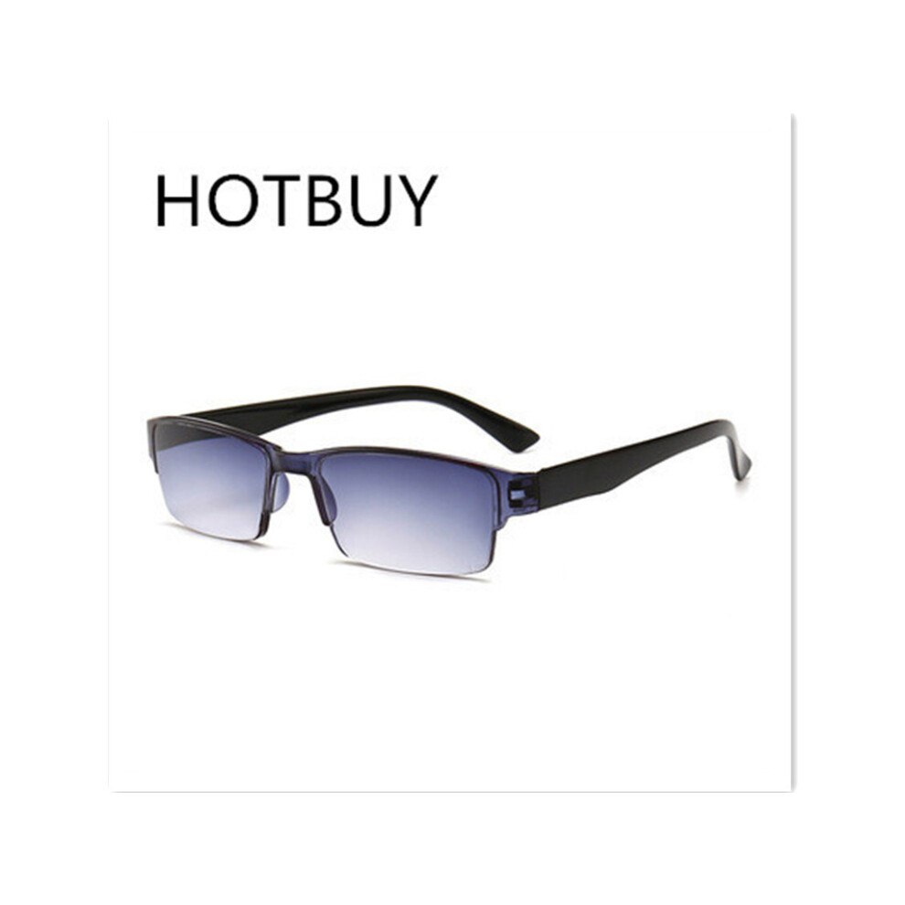 Black (+1.50, ) Reading Glasses Half Frame Ultralight Tinted Lens Presbyopia Glasses +1.0 1.5 2.0 2.5 3.0 3.5