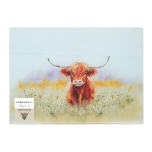 Highland Cow Themed Work Top Saver Kitchen Chopping Board Food Tempered Glass