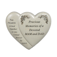 Mam & Dad Graveside Memorial Heart Plaque Garden Ornament Memories Keepsake