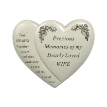 Loved Wife Graveside Memorial Heart Plaque Garden Ornament Memories Keepsake