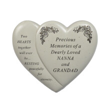 Nanna & Grandad Graveside Memorial Heart Plaque Garden Ornament Keepsake