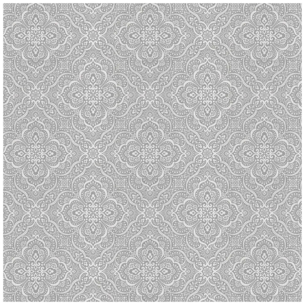 Prestigious Textiles Damask Wallpaper Grey Spongeable Strippable Paste Wall 5050599207392