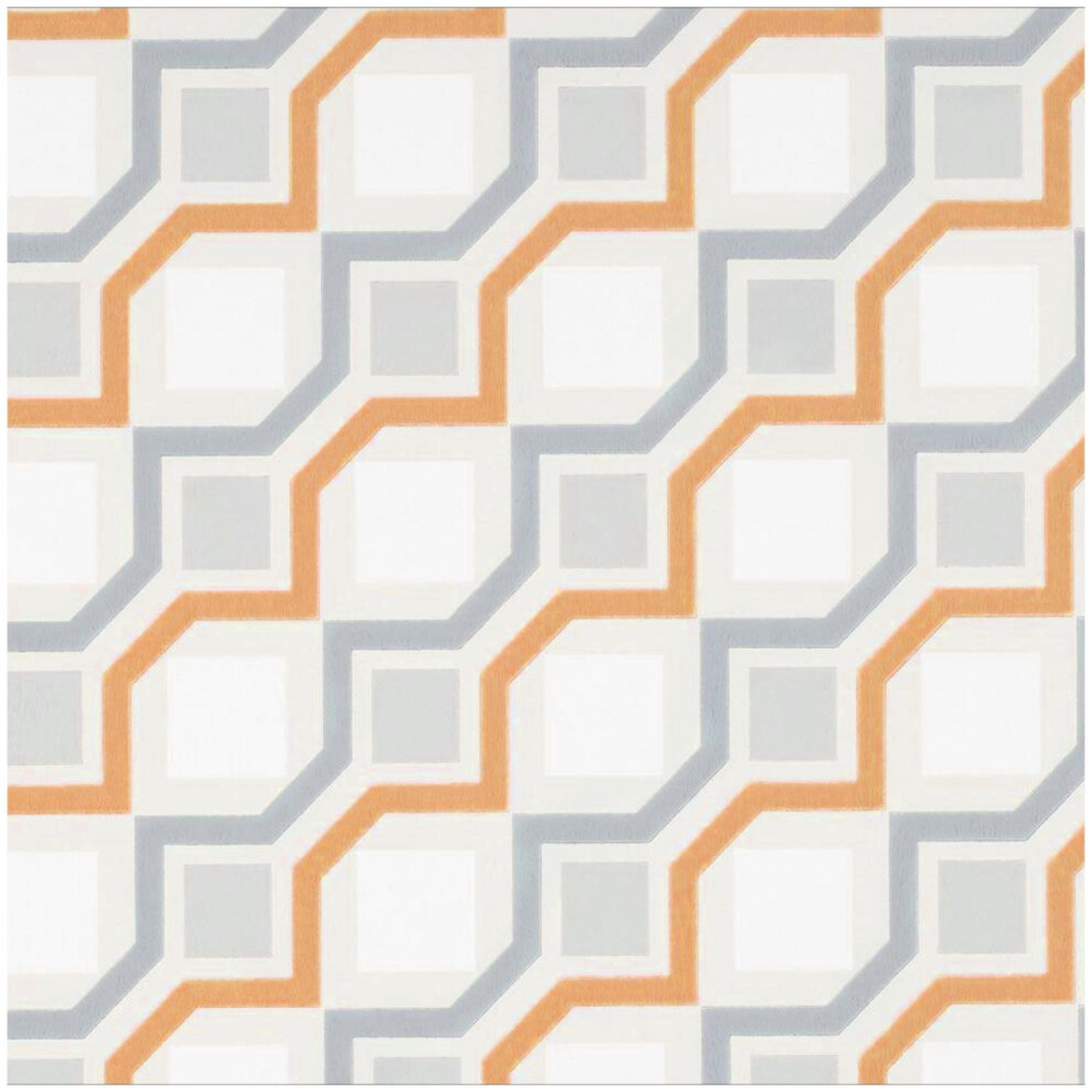 Yã¶L Orange/Cream/Beige Geometric Wallpaper /Grey Cubic Mango Non-Woven Paste The Wall