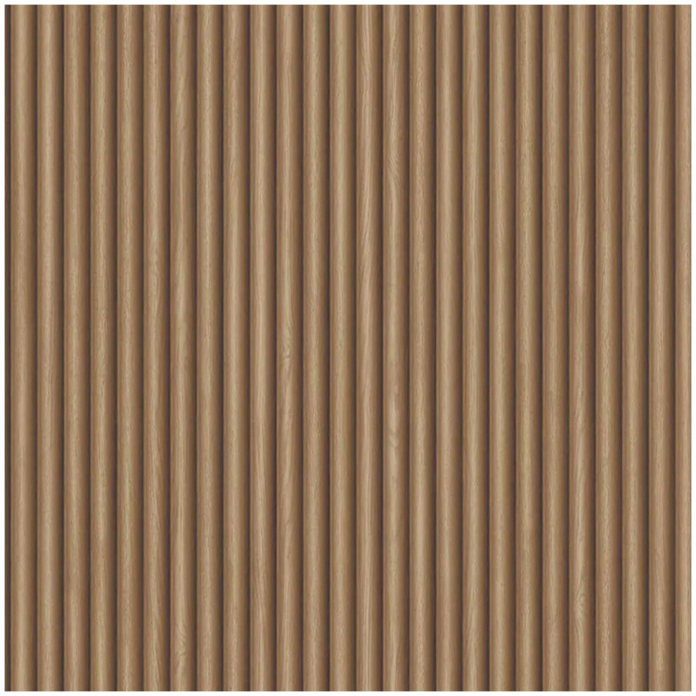 Ribbed Wood Effect Wallpaper Paste The Paper Washable Half Drop Match 10M X 53Cm 5415058093587