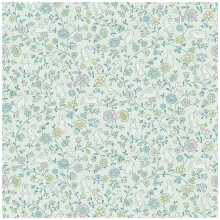 Grandeco Jack 'N Rose Liberty Floral Bunny Mint Paste The Wall Wallpaper