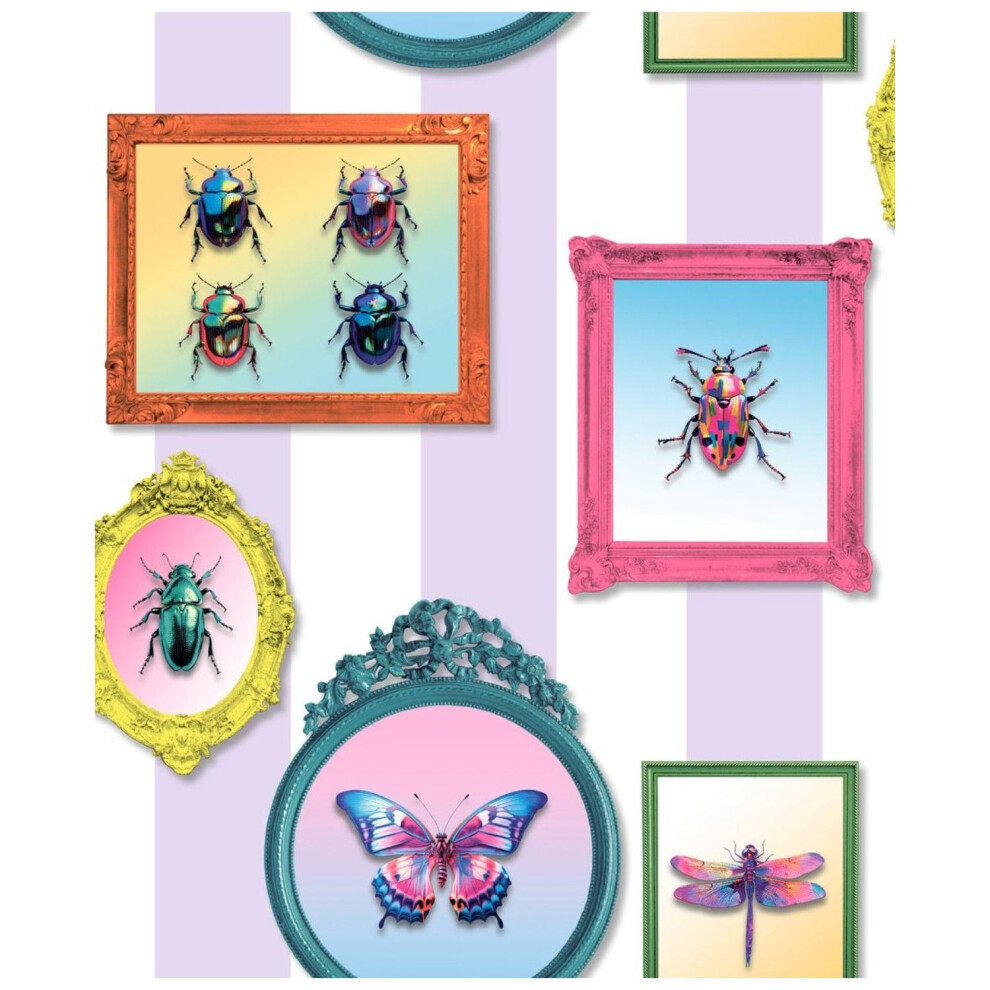 Ugepa Illusion Framed Insects And Butterflies Paste The Wall Vinyl Wallpaper 3294270895061