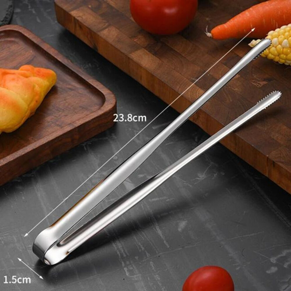 (M) Stainless Steel Grill Tongs Food Clip Bbq Steak Clip Bread Tong Cooking Utensils Party Non-slip Kitchen Gadgets Accessories