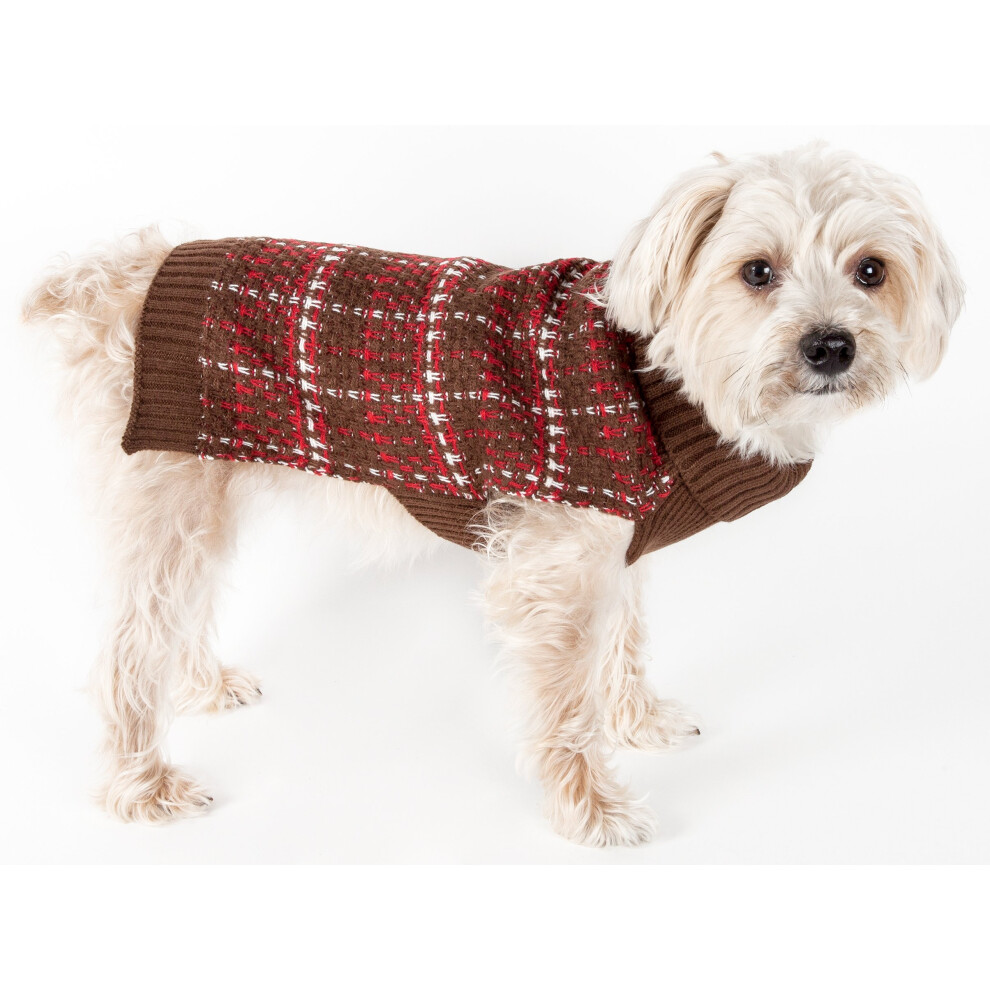 Pet Life Symphony Static Haustierpullover Designer-Hundepullover Mit Schwerem Zopfmuster Und Rollkragen Winter-Hundekleidung Zum Warmhalten-image