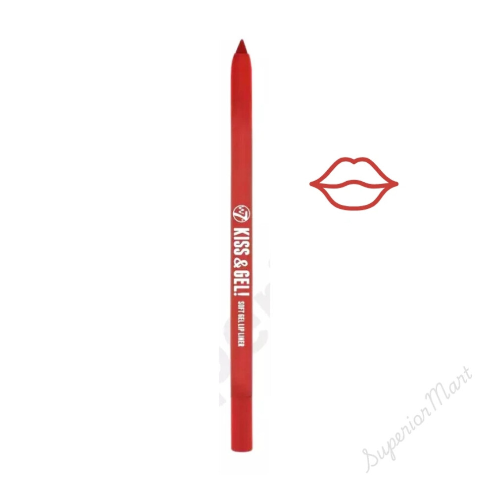 W7 Twist Up Lip Liner Gel Retractable Pencil Kiss & Gel - Red