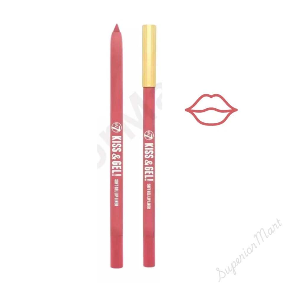 W7 Twist Up Lip Liner Gel Retractable Pencil Kiss & Gel - Pink