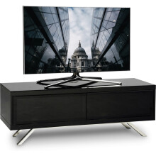 MDA Designs TUCANA 1200 HYBRID BLACK Beam Thru Remote-Friendly 26"-60" Flat Screen Gloss Black TV Cabinet