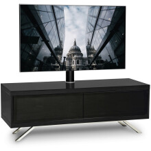 MDA Designs TUCANA 1200 HYBRID BLACK COMPLETE Beam Thru Remote-Friendly 32"-60" Flat Screen Gloss Black Cantilever TV Cabinet