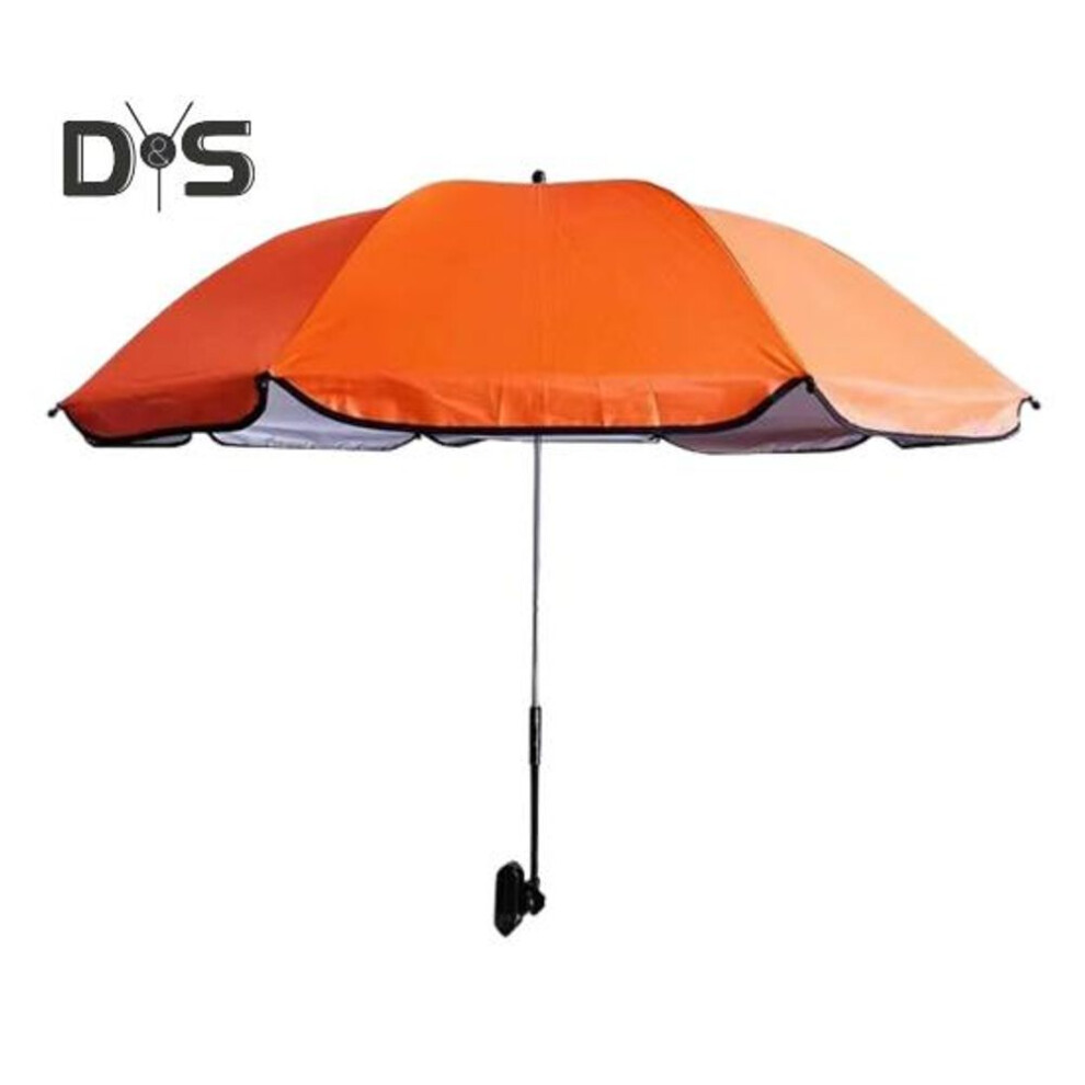 (orange) Chair Umbrella With Universal Clamp Adjustable Uv Protection Waterproof Outdoor Camping Fishing Garden Backyard Patio Beach Chair Parasol
