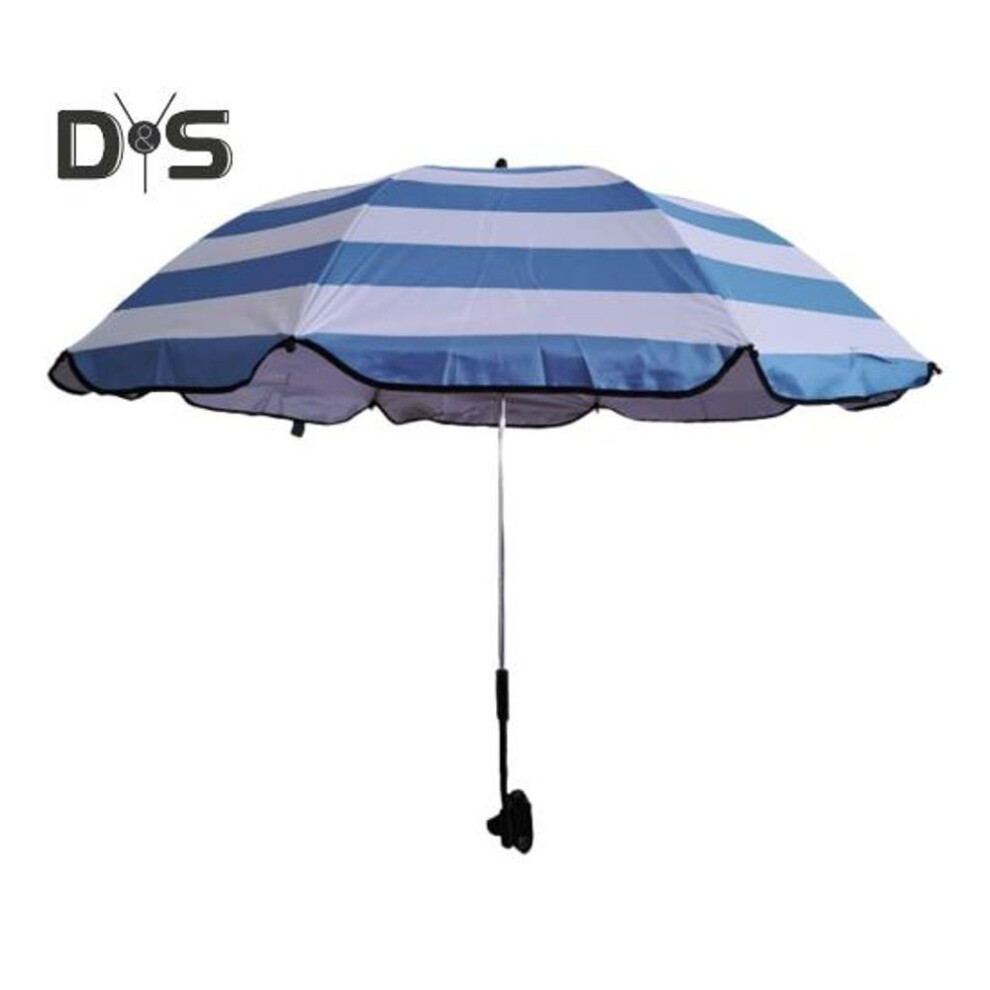 (blue,white) Chair Umbrella With Universal Clamp Adjustable Uv Protection Waterproof Outdoor Camping Fishing Garden Backyard Patio Beach Chair Parasol