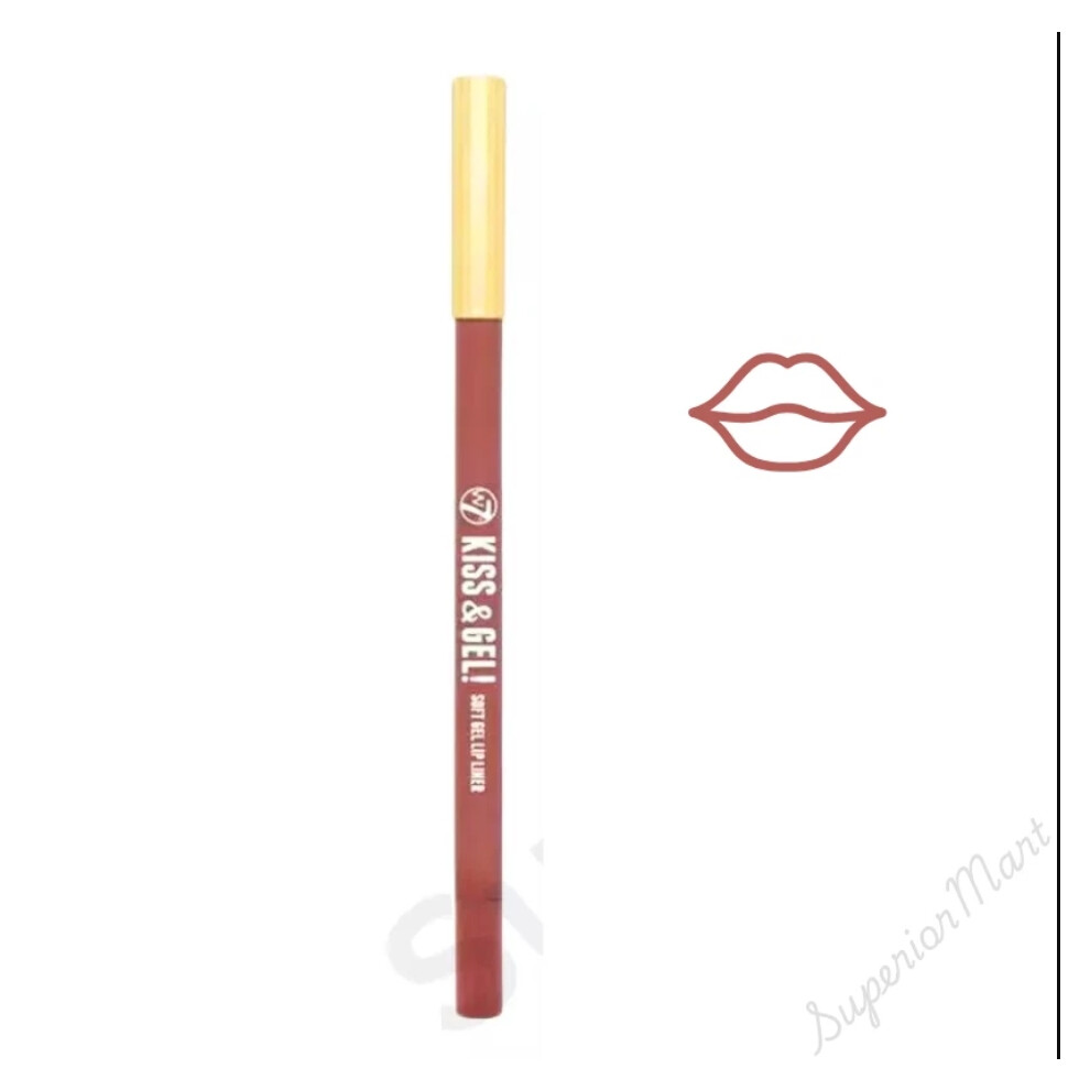 W7 Twist Up Lip Liner Gel Retractable Pencil Kiss & Gel - Rose