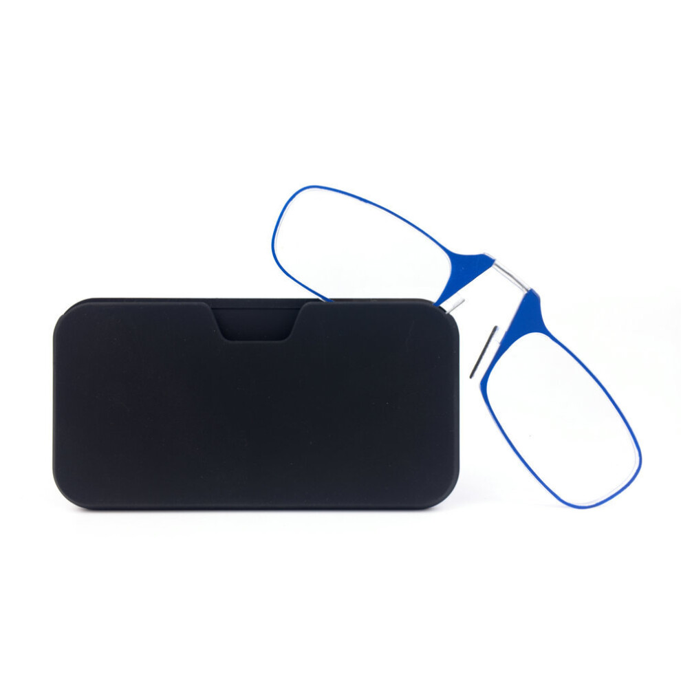 Blue (, +1.00) Ultra Thin Nose Clip Reading Glasses Without Temples +1.0 1.5 2.0 2.5 3.0