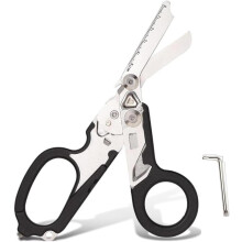 6 In 1 Multi-function Trauma Shears ,Stainless Steel Foldable Emergency Response Shears, Outdoor Camping Rescue Scissors Tools With Strap