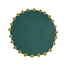 (Green) Sunflower Knit Blanket , Floral Knitted Throw Blanket for All Seasons, Soft Cozy Lightweight Throws