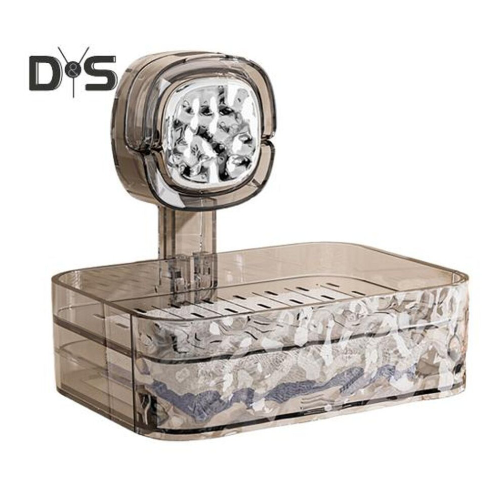 (clear,black, Single Layer) Suction Cup Soap Dish With Drain Holes Strong Load-bearing Easy To Install Wall Mounted Shower Soap Tray Soap Caddy