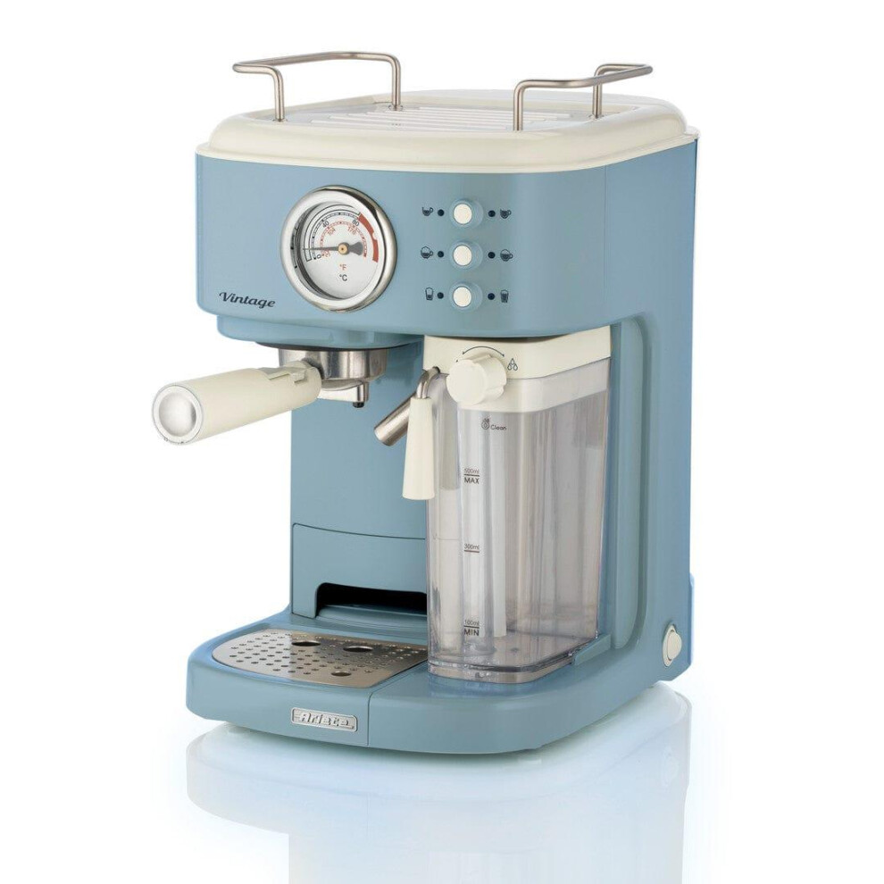 Ariete Vintage Espresso Coffee Maker with Milk Frother Blue 1250W