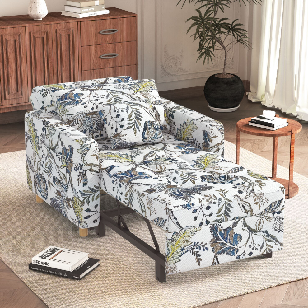(Floral) YODOLLA Single Sofa Bed 3-in-1 Sleeper Chair Bed