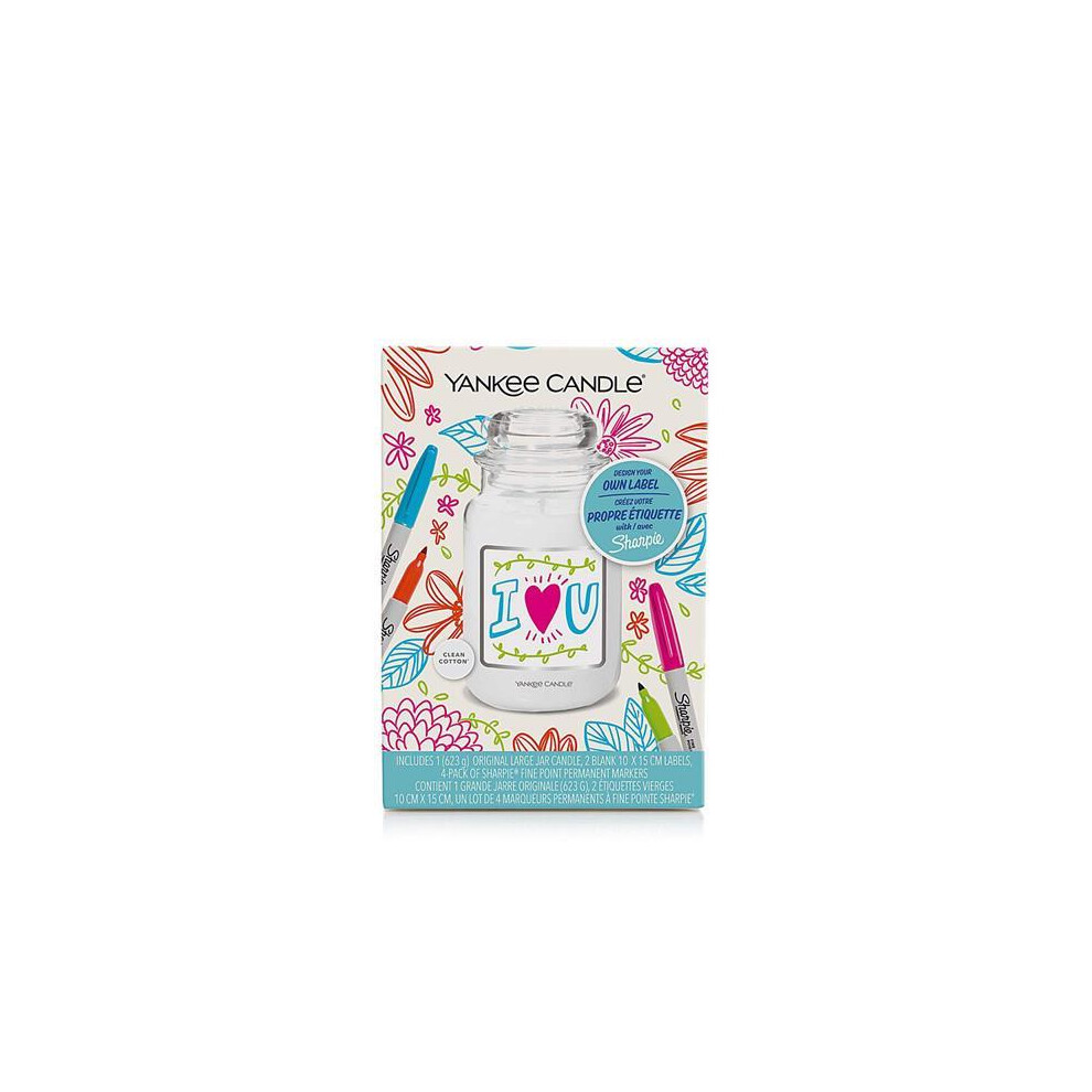 Yankee Candle Clean Cotton Sharpie Create Your Own Candle Label 623g