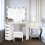 Dressing Table Vanity Makeup Desk Set with LED Mirror Stool 5 Drawer 4