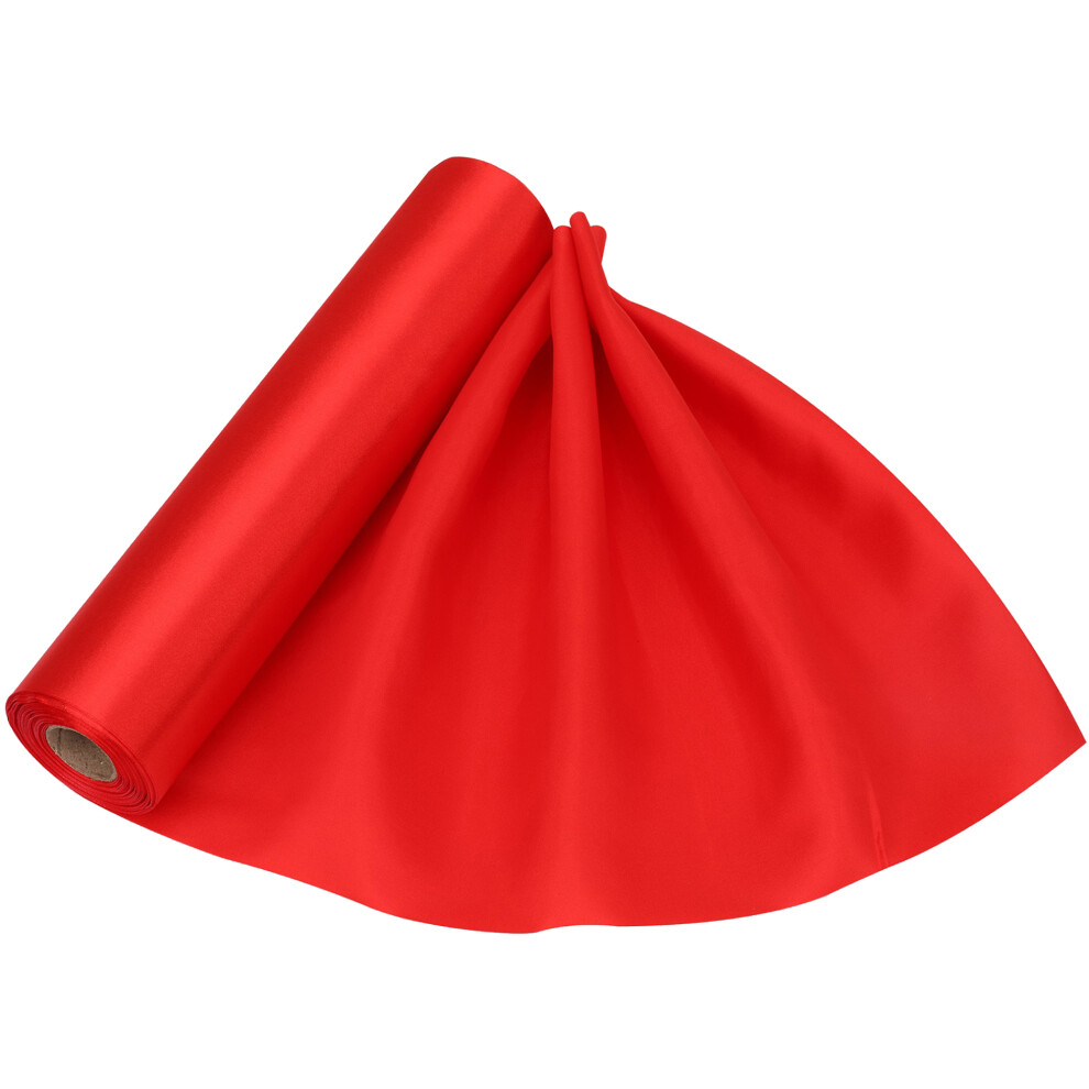 (Red) 29cm x 20m Satin Roll Large Satin Polyester Fabric Roll for Chair Sash Making Bow Sewing Wedding Bouquet Décor Ceremony Table Runner Party Decoration