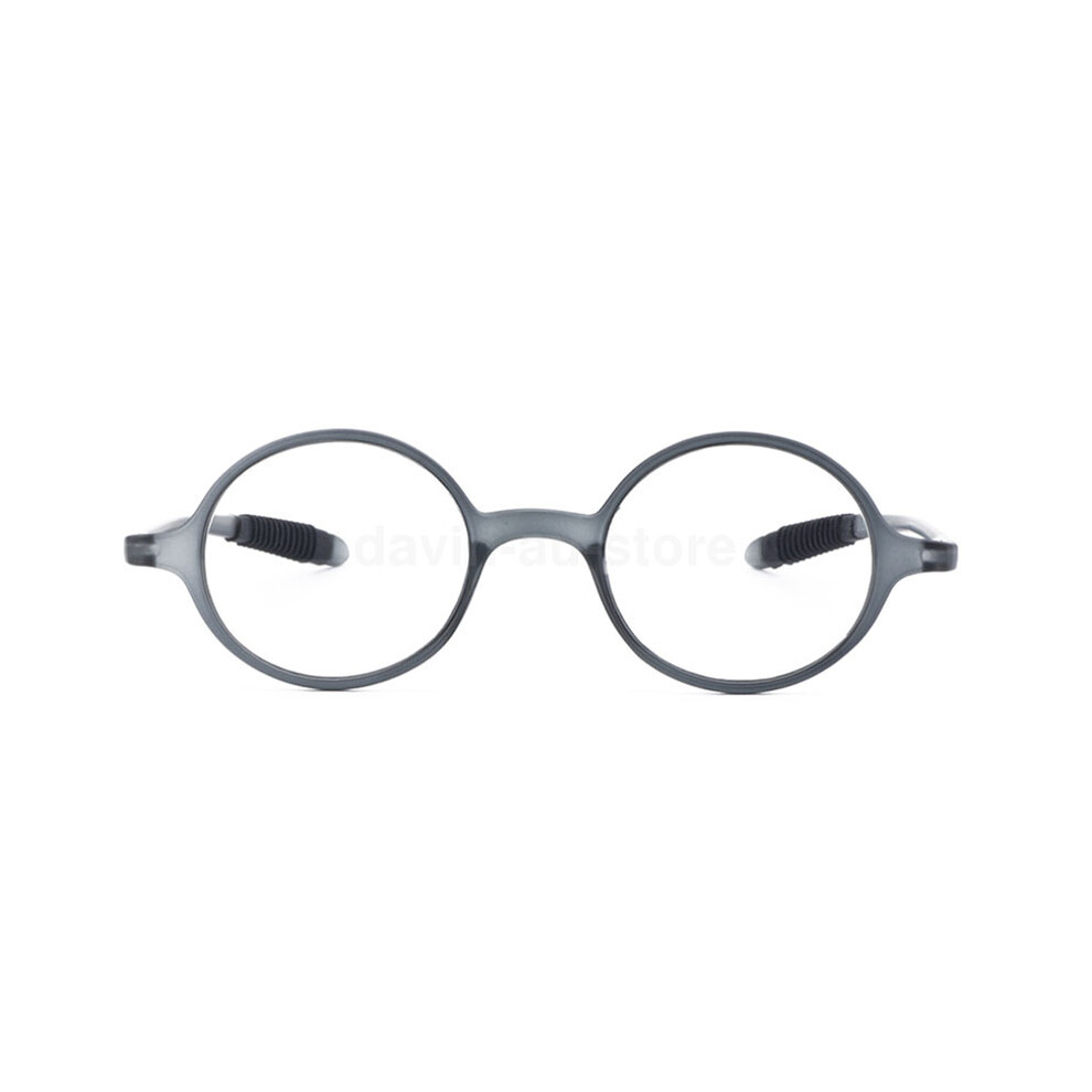 Gray (, +2.25) Tr90 Small Reading Glasses Retro Fashion Eyeglass Round Eyewear