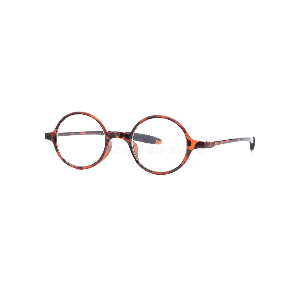 Light (Hawksbill, +3.00) Tr90 Small Reading Glasses Retro Fashion Eyeglass Round Eyewear