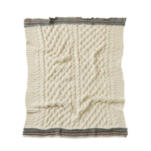 (Beige) Beige Twist Knit Blanket , Luxury Warm Knitted Throw Blanket for Winter, Soft Cozy Throws