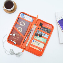 (Orange)2024 Multifunktionale Reisedokumenten-Aufbewahrungstasche Organizer Brieftasche Reisepass ID-Kartenetui