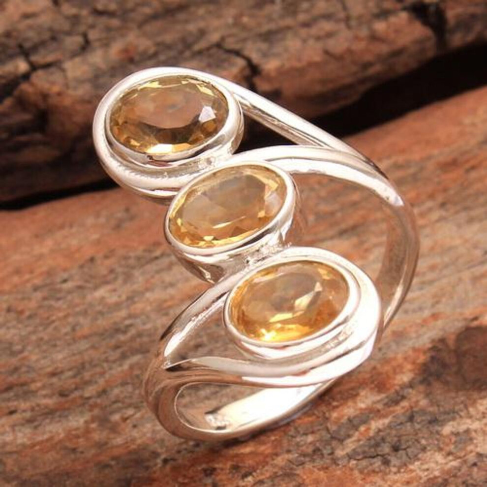 (yellow, 10.5) Citrine Ring, Women Ring, 925 Sterling Silver Handmade Jewelry, Silver Ring, Statement Jewelry,