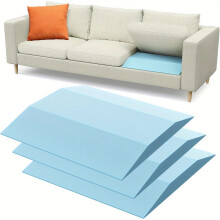 (Light Blue, 3pcs) 3pcs 45D High-Density Polyurethane Sofa Seat Cushions, 50.8cm x 50.8cm Stretch Fit, No Wood, Comfortable Upholstered Cushion