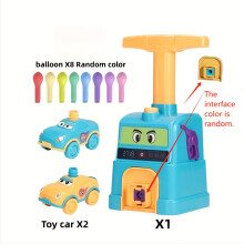 (Blue) Fun Science Learning Toy Balloon-Powered Car Toy Set with Inflator | Educational Inertia Vehicle for Kids 3 , Plastic, Blue & Pink Combo
