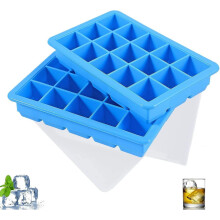 (As show, One size) 15 Compartment Ice Cube Tray, Set of 2 Large Silicone Ice Cube Trays with Lid, Stackable and Space S