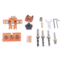(As show, One size) Doweling Jig Drill Kit 3 in 1 Aluminum Alloy Anodized Drilling Locator Puncher for Woodworking Furniture Assembly