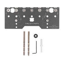 (As show, One size) Shelf Pin Drilling Jig 5mm Hole Multifunctional Aluminum Alloy Cabinet Shelf Pin Drill Guide with Clear Scale