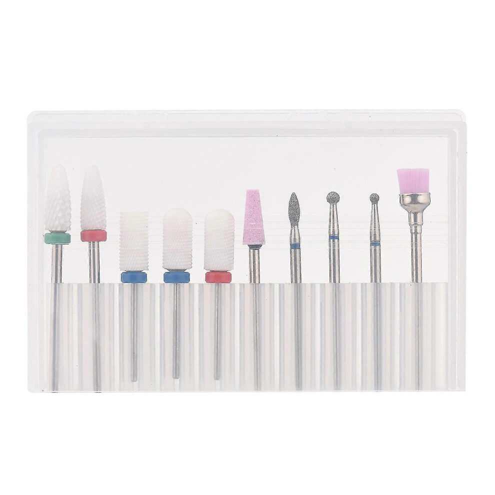 (As show, One size) 30pcs Nail Drill Bits Tungsten Steel Drill Bits Mini Cleaning Brush