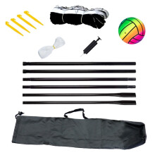 (As show, One size) Beach Volleyball Net Football Net Badminton Net with Stand Package Bag for Backyard Outdoor Portable